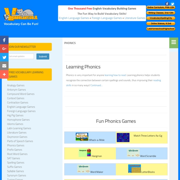 PhonicsVocabulary Games and Resources