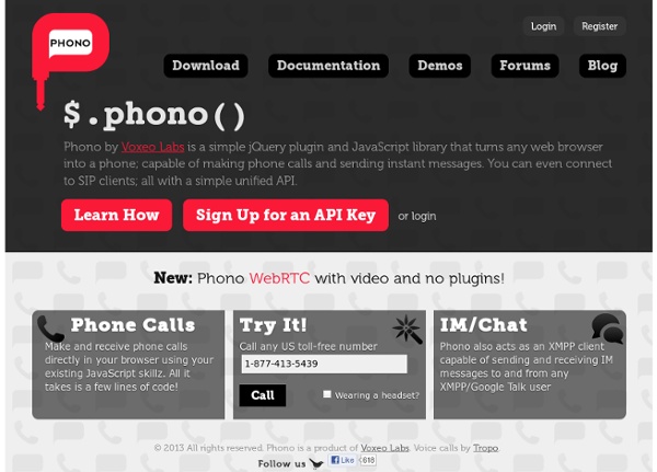 Phono - jQuery Phone Plugin