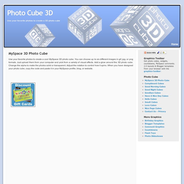 Create a 3D Photo Cube for MySpace