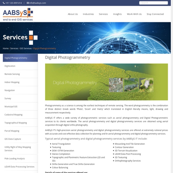 Digital & Aerial Photogrammetry Services - AABSYS