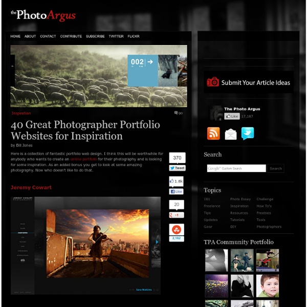 40 Great Photographer Portfolio Websites for Inspiration