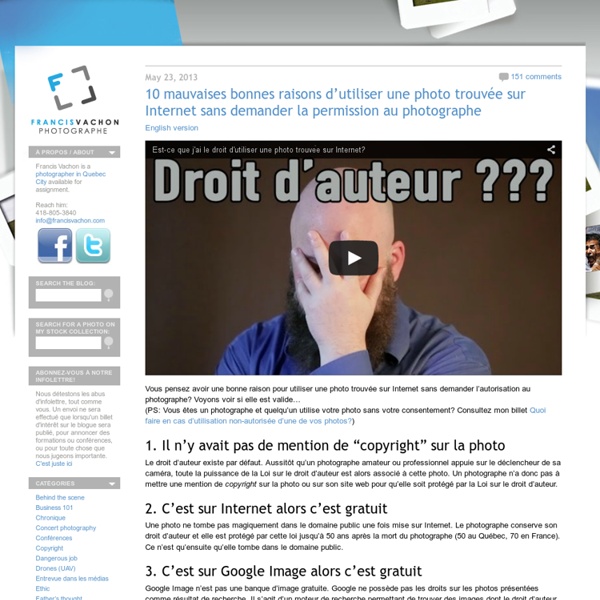10 mauvaises bonnes raisons d’utiliser une photo sans permission
