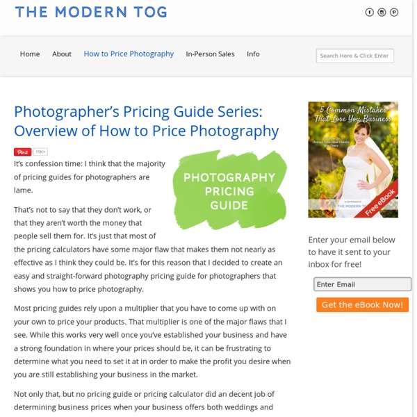 Free Photographer's Pricing Guide - How to Price Photography