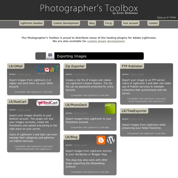 Photographer's toolbox - your source for Lightroom Plugins and Web Engines