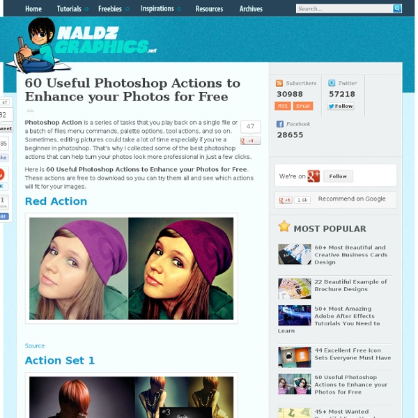 60 Useful Photoshop Actions to Enhance your Photos for Free