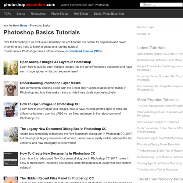 Photoshop Tutorials For Beginners - Photoshop Basics Tutorials