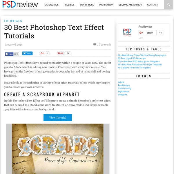 30 Best Typography Text Effect Photoshop Tutorials