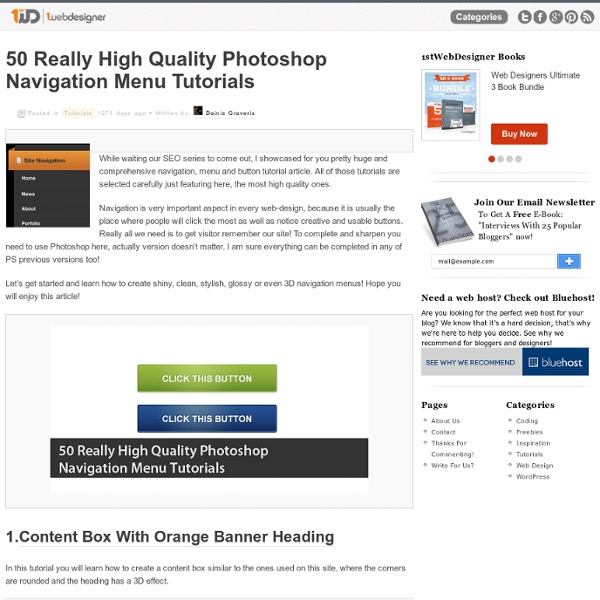 50 Really High Quality Photoshop Navigation Menu Tutorials