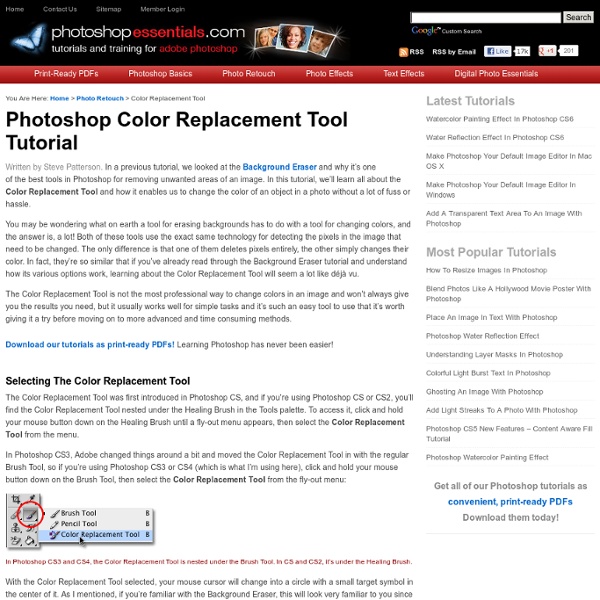 Photoshop Color Replacement Tool Tutorial