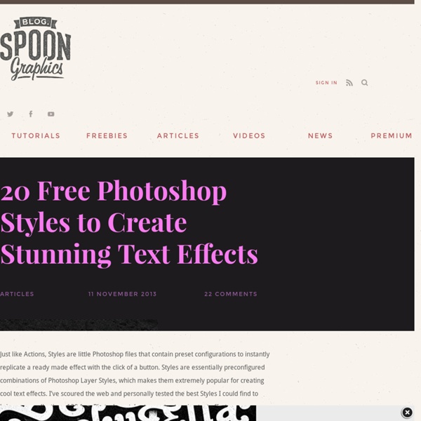 20 Free Photoshop Styles to Create Stunning Text Effects