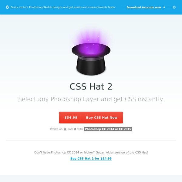 CSS Hat turns Photoshop layer styles to CSS3 with a click - PSD CSS - Convert PSD to CSS3
