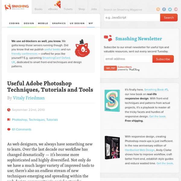 Useful Adobe Photoshop Techniques, Tutorials and Tools