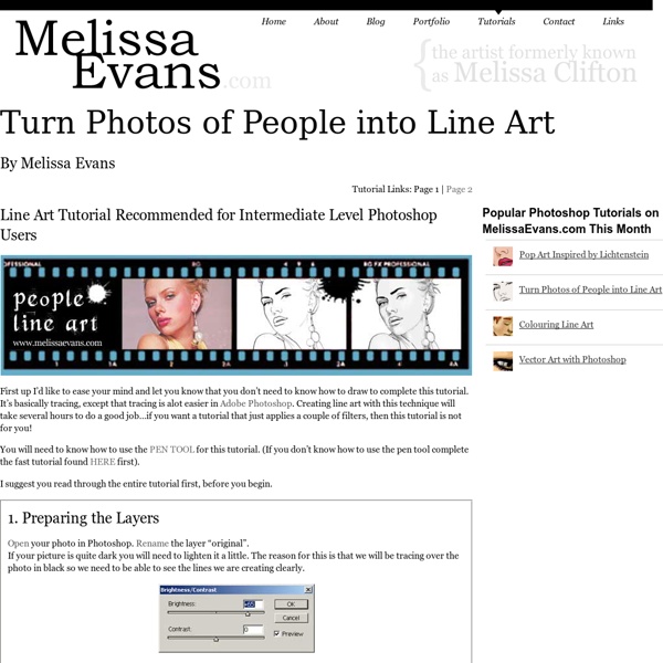 Turn Photos of People into Line Art - Online Tutorial at Melissa Clifton page 1.