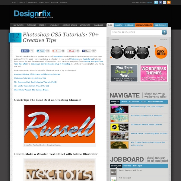 Photoshop CS5 Tutorials: 70+ Creative Tips