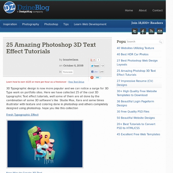 25 Amazing Photoshop 3D Text Effect Tutorials