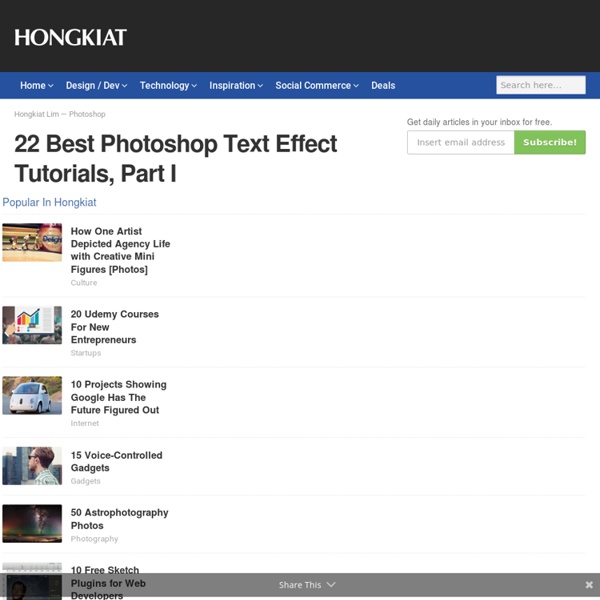 22 Best Photoshop Text Effect Tutorials, Part I
