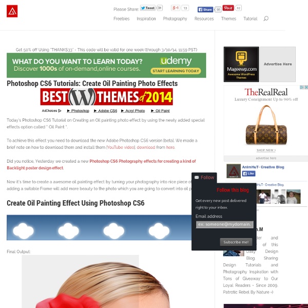 Photoshop CS6 Tutorials: Create Oil Painting Photo Effects