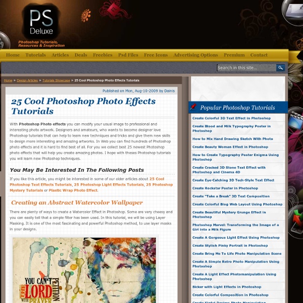 25 Cool Photoshop Photo Effects Tutorials