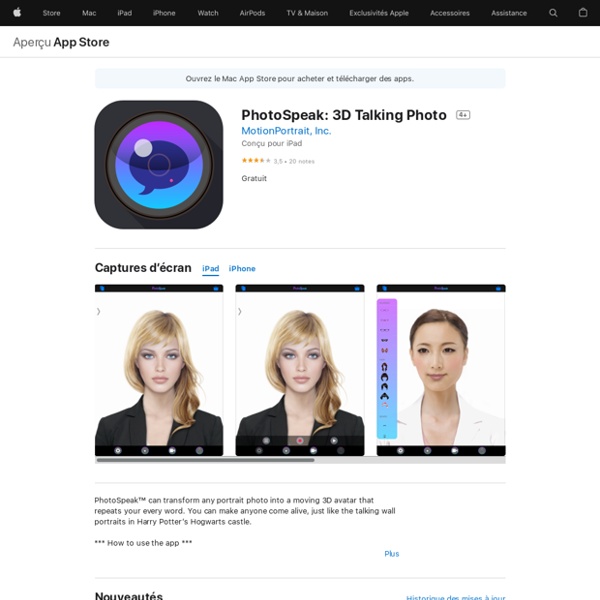 PhotoSpeak: 3D Talking Photo dans l’App Store