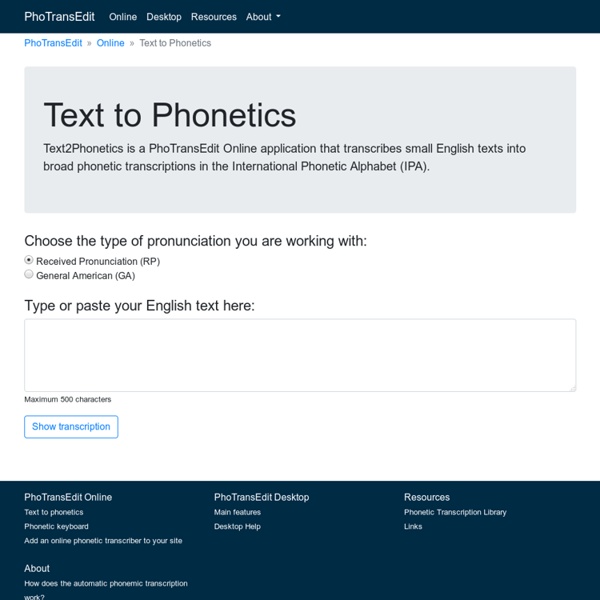 Online Text To Phonetics