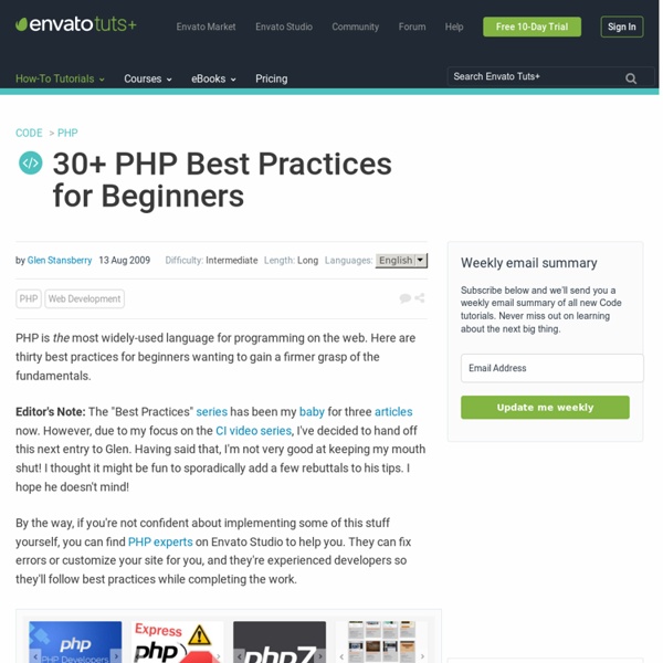 IBGS - Php - 30 PHP Best Practices for Beginners - Nettuts+