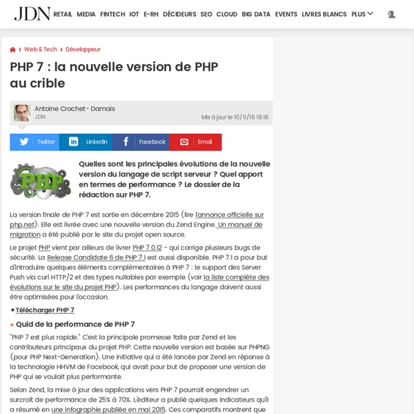 PHP 7 : la nouvelle version de PHP au crible