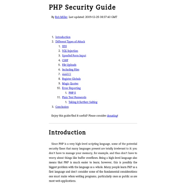 PHP Security Guide