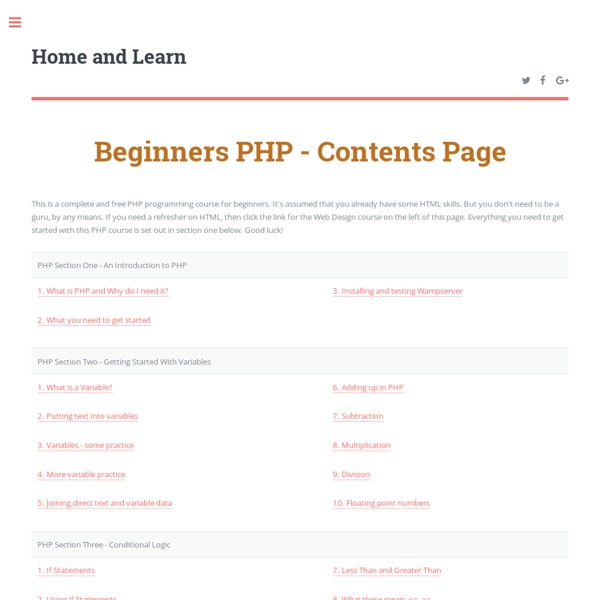 Beginners PHP Tutorials