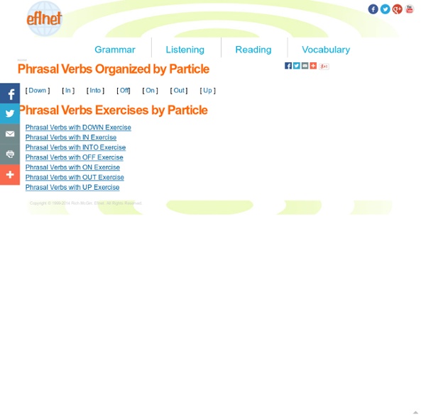 Phrasal Verbs Organized by Particle