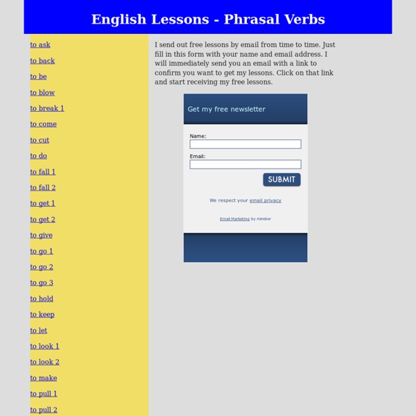 English Phrasal Verbs Lessons