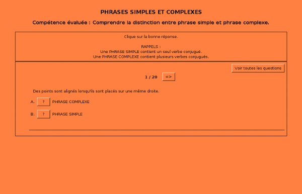 PHRASES SIMPLES ET COMPLEXES