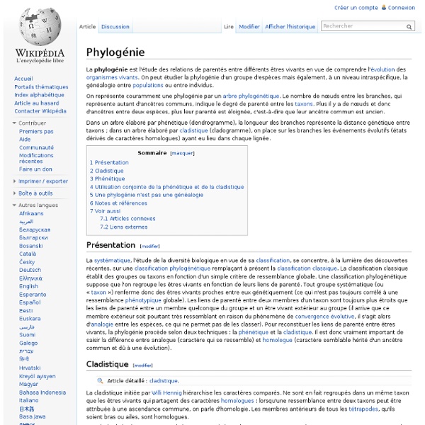 Phylogénie