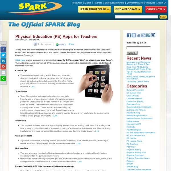 Physical Education (PE) Apps for Teachers