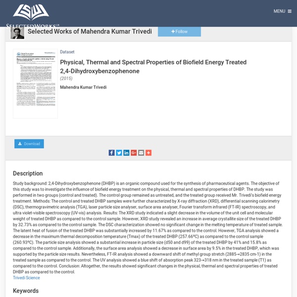 Thermal Properties of DHBP after the Human Energy Treatment
