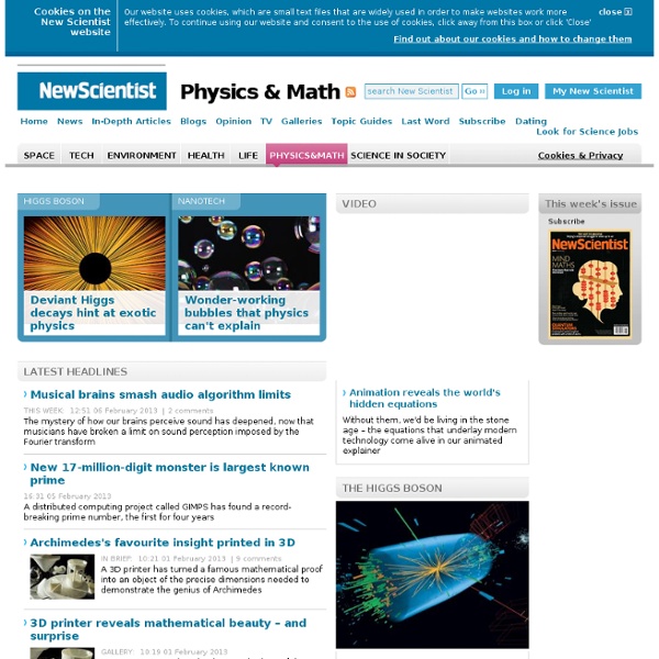 Compelling Coverage of Physics And Math from New Scientist - New