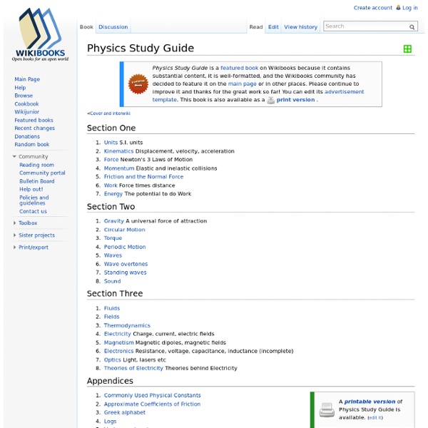 Physics Study Guide - Wikibooks, collection of open-content textbooks