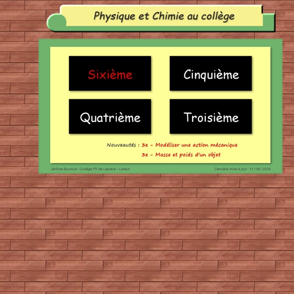 Physique et Chimie au Collège