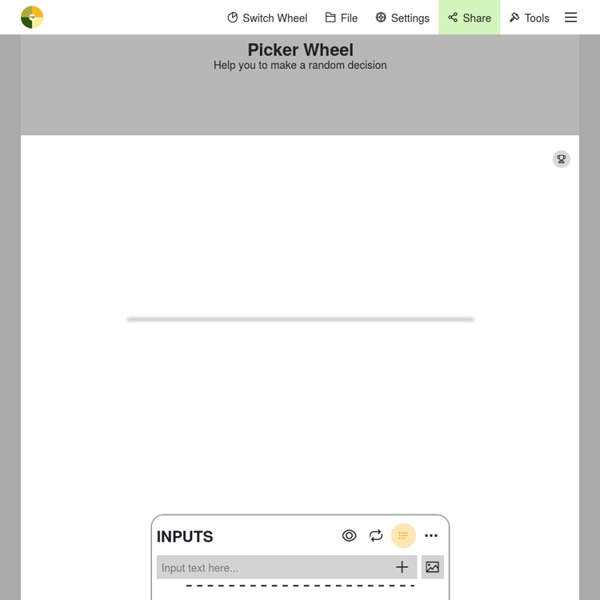 Picker Wheel Spin The Wheel To Decide A Random Choice Pearltrees