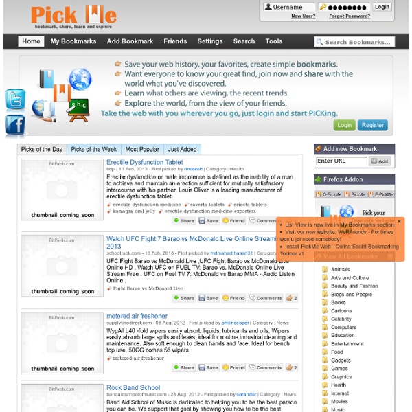 PickMe Web - Online Social Bookmarking - Share, Learn and Explore