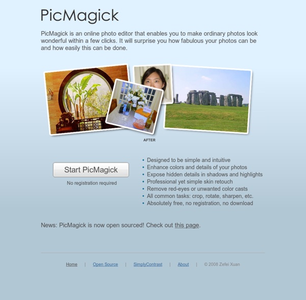 PicMagick - simple mais puissant éditeur de photos en ligne