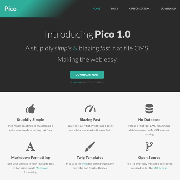 Pico - A stupidly simple, blazing fast, flat file CMS.