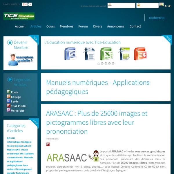 ARASAAC : Plus de 25000 images et pictogrammes libres avec leur prononciation