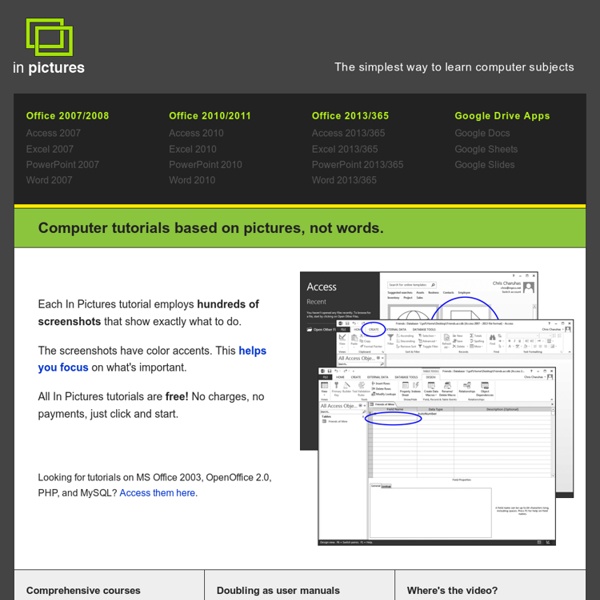 In Pictures: Online computer tutorials based on pictures. Free.