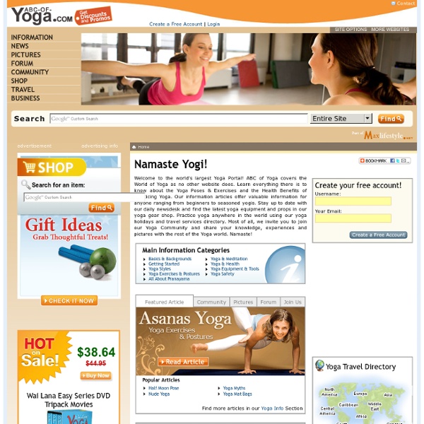 Yoga Info, News, Pictures, Forum, Shop, Travel and Community