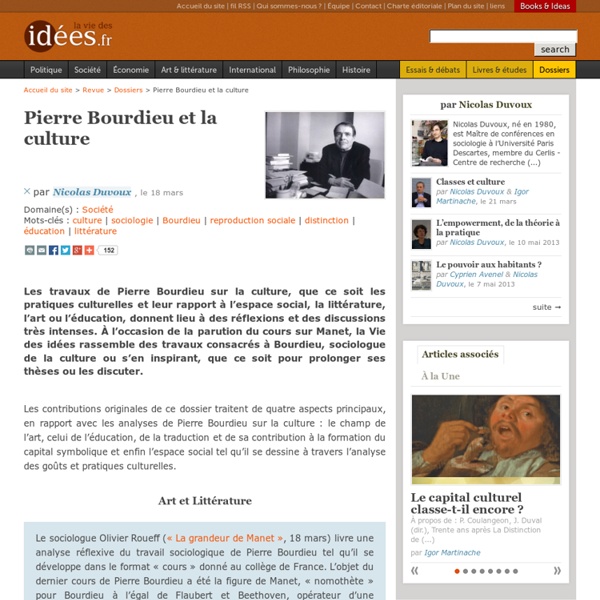 Pierre Bourdieu et la culture