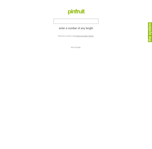 Pinfruit - memorize numbers