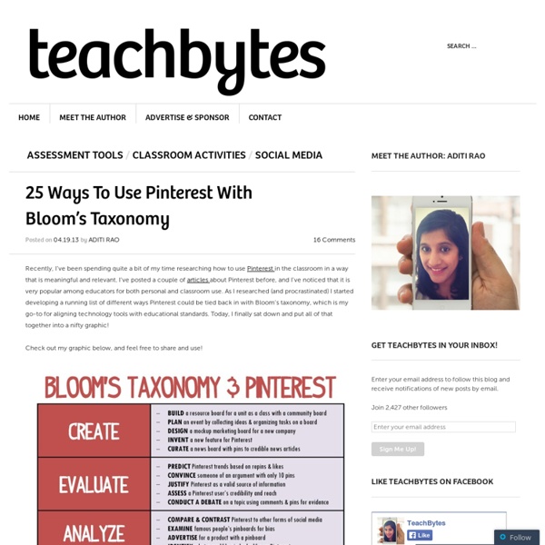 25 Ways To Use Pinterest With Bloom’s Taxonomy