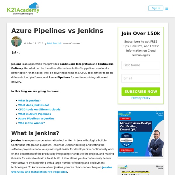 Azure Pipelines vs Jenkins - K21Academy