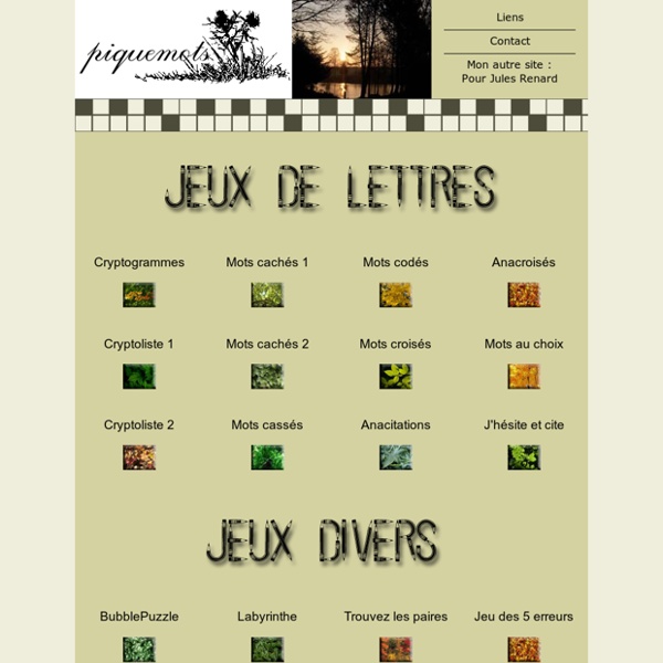 Piquemots - Jeux de lettres