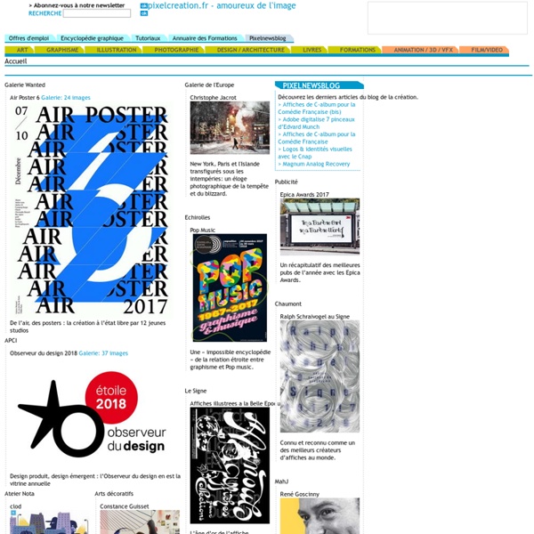 Pixelcreation.fr magazine du graphisme design illustration video 3D: Accueil